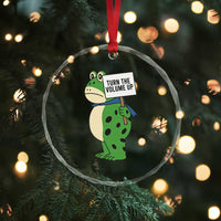 Turn The Volume Up Crystal Glass Ornament Resist Frog Portland Protest - Wonder Print Shop