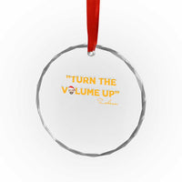 Turn The Volume Up Crystal Glass Ornament Zohran Mamdani Christmas - Wonder Print Shop