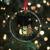 Turn The Volume Up Resist Crystal Glass Ornament Portland Frog Bear Penguin Protester - Wonder Print Shop