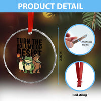 Turn The Volume Up Resist Crystal Glass Ornament Portland Frog Bear Penguin Protester - Wonder Print Shop