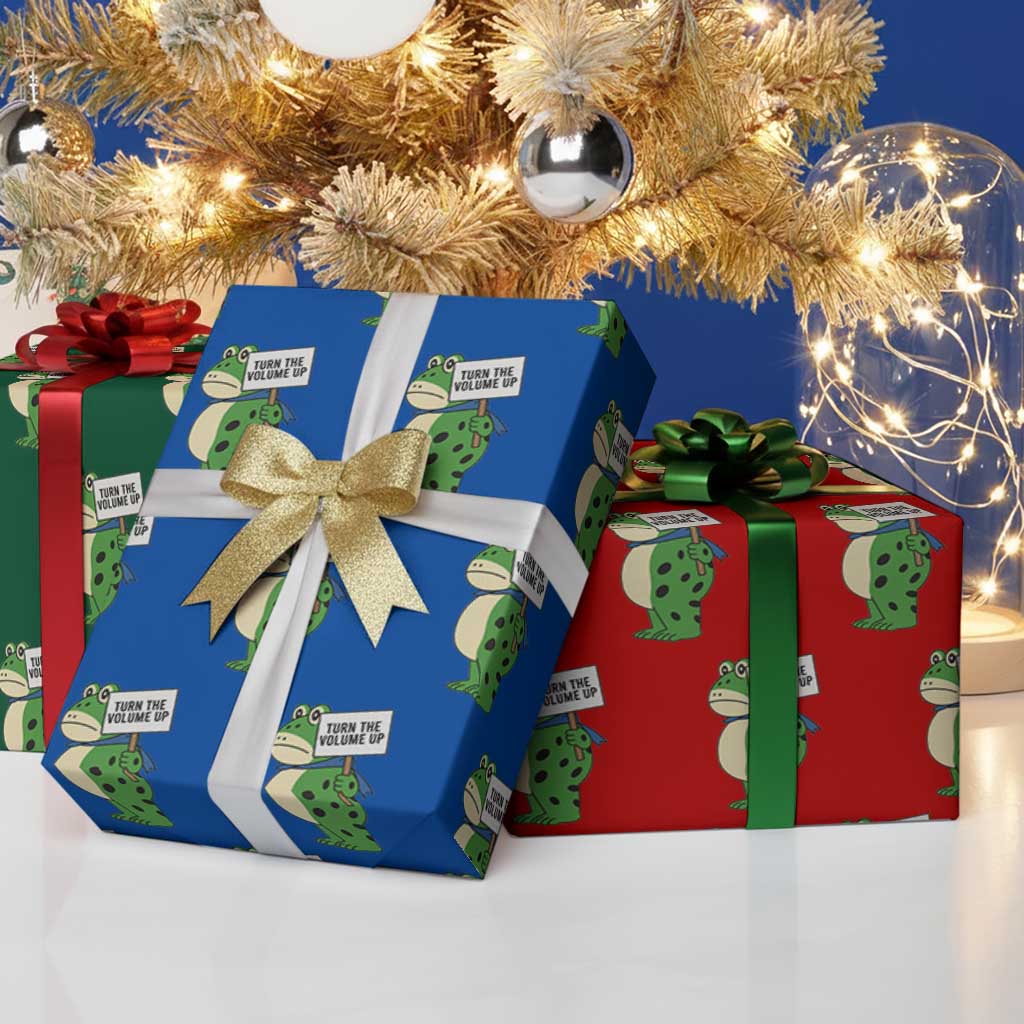 Turn The Volume Up Wrapping Paper Roll Resist Frog Portland Protest - Wonder Print Shop