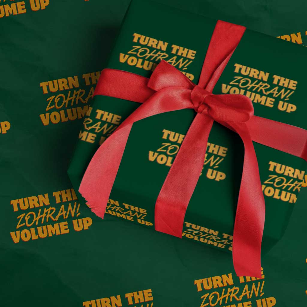 Turn The Volume Up Wrapping Paper Roll Zohran Mamdani - Wonder Print Shop