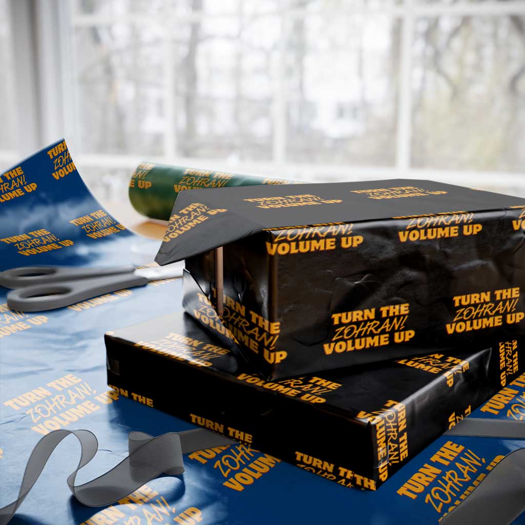 Turn The Volume Up Wrapping Paper Roll Zohran Mamdani - Wonder Print Shop