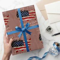 Turning Point Forever Wrapping Paper Roll Patriotic American Map Vintage USA Flag - Wonder Print Shop