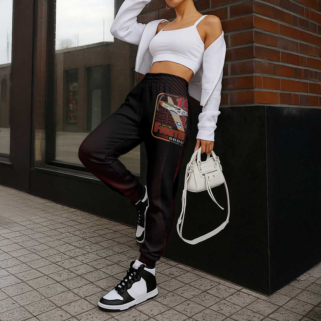 Tuskegee Airmen 332nd Spit Fire Jogger Pants On The Blue Sky - Wonder Print Shop