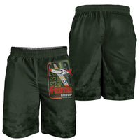 Tuskegee Airmen 332nd Spit Fire Shorts for Men Camo Moss Green - Wonder Print Shop