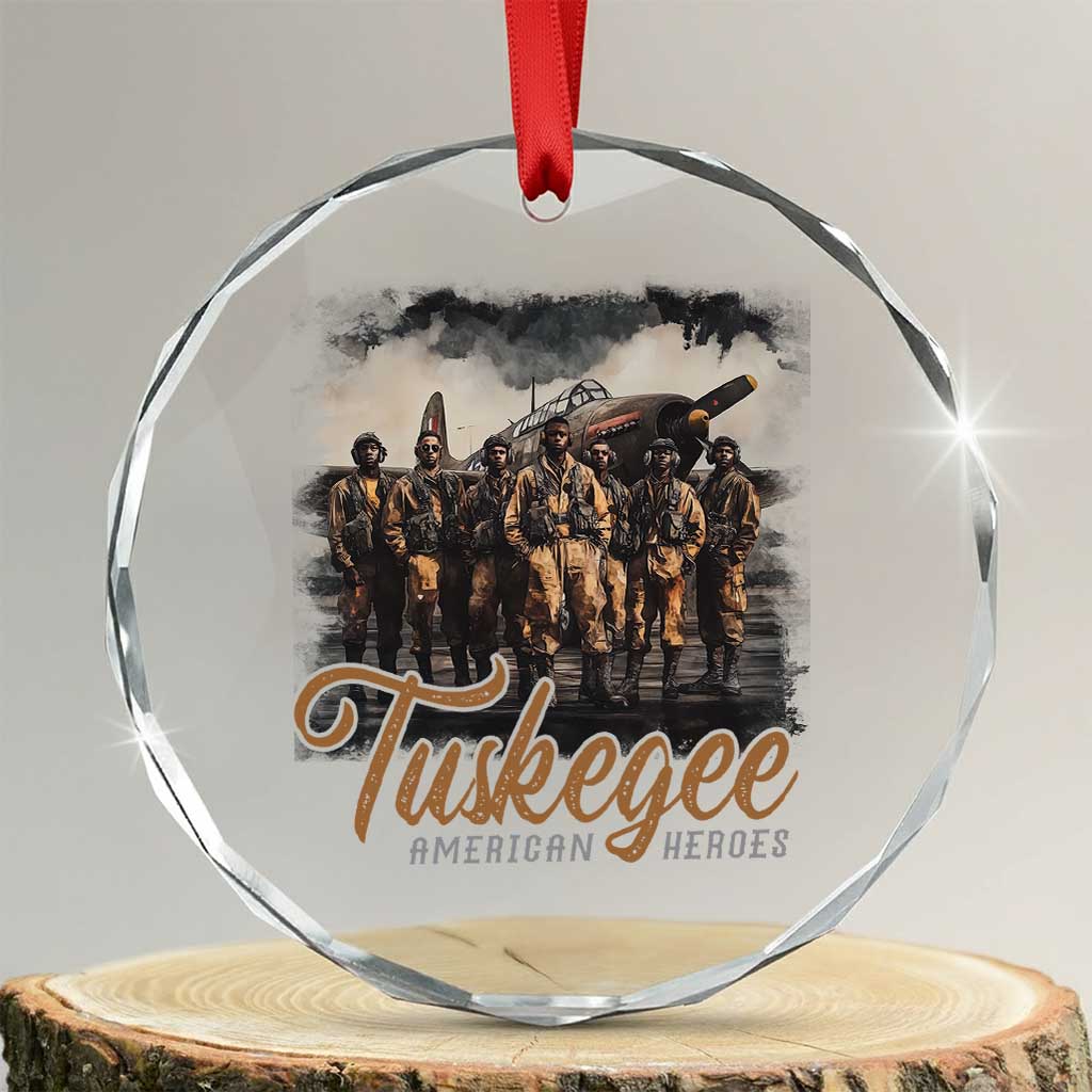 Tuskegee Airmen Crystal Glass Ornament African American Heroes WW2 Tribute Black History Month TS10