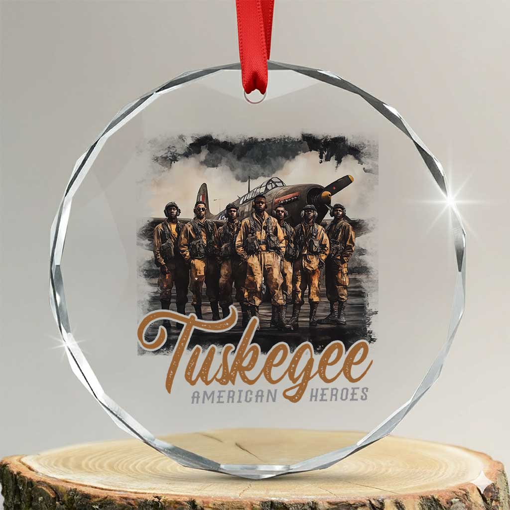 Tuskegee Airmen Crystal Glass Ornament African American Heroes WW2 Tribute Black History Month TS10