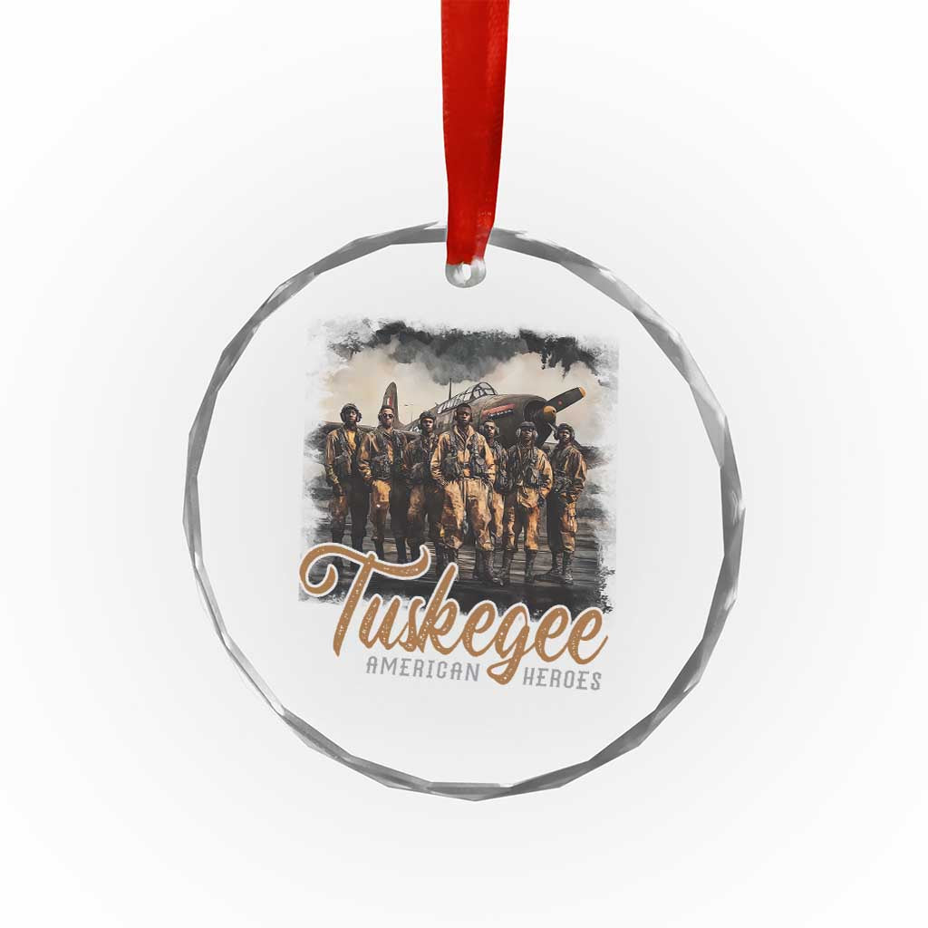 Tuskegee Airmen Crystal Glass Ornament African American Heroes WW2 Tribute Black History Month TS10