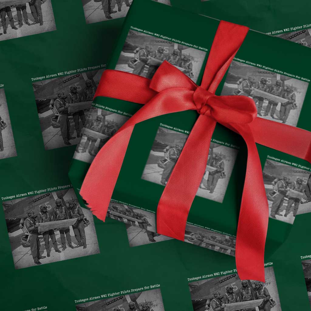 Tuskegee Airmen Wrapping Paper Roll African American Heroes Preparing for Battle WW2 - Wonder Print Shop