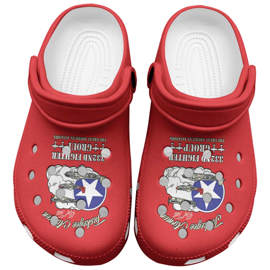 Tuskegee Airmen WWII Heroes Clogs Shoes The Great American Aviators Red Art - Wonder Print Shop