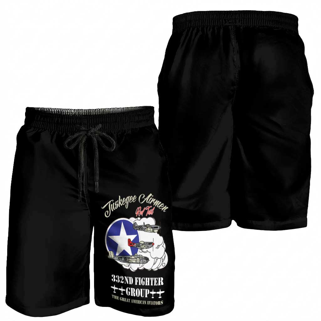 Tuskegee Airmen WWII Heroes Shorts for Men The Great American Aviators Black Art - Wonder Print Shop