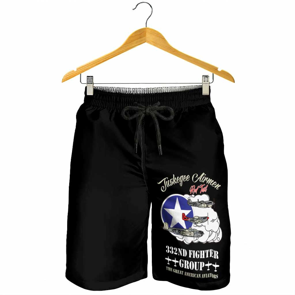 Tuskegee Airmen WWII Heroes Shorts for Men The Great American Aviators Black Art - Wonder Print Shop