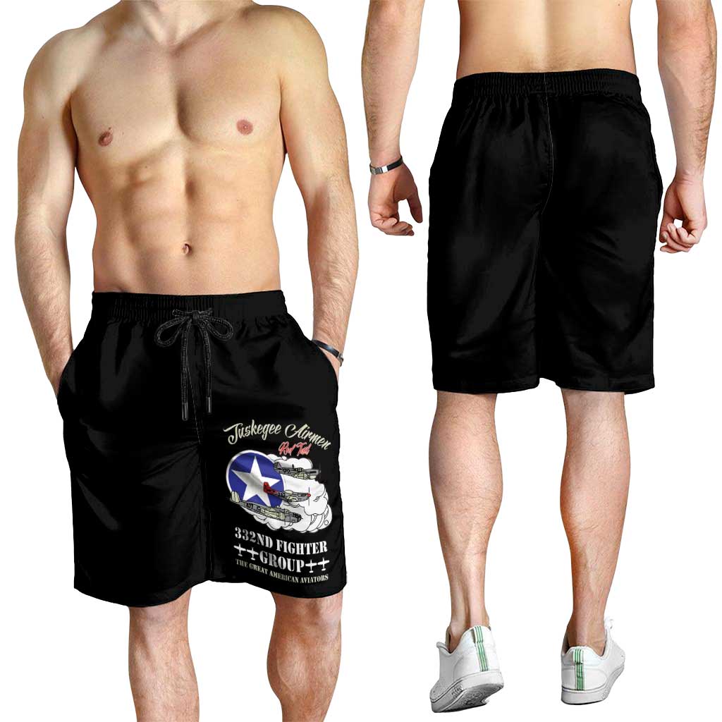 Tuskegee Airmen WWII Heroes Shorts for Men The Great American Aviators Black Art - Wonder Print Shop