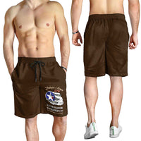 Tuskegee Airmen WWII Heroes Shorts for Men The Great American Aviators Brown Leather Pattern - Wonder Print Shop