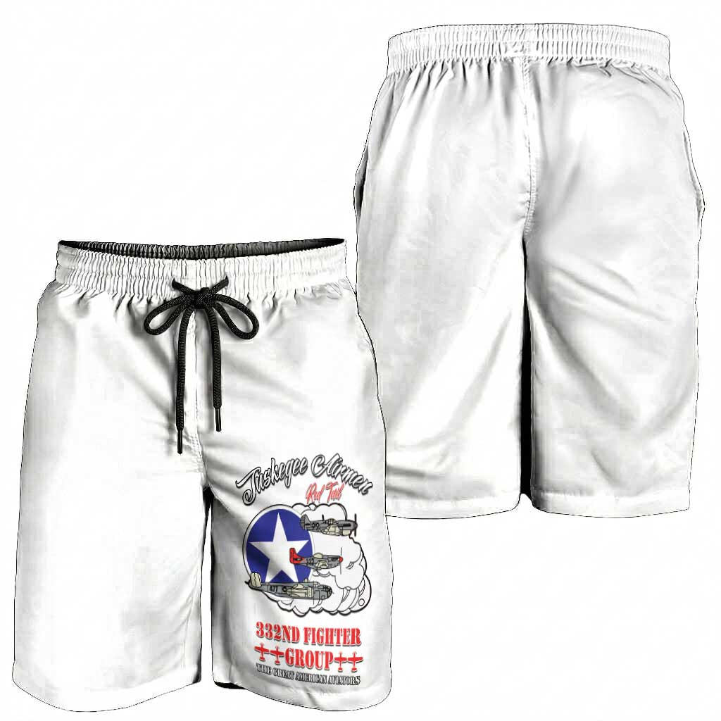 Tuskegee Airmen WWII Heroes Shorts for Men The Great American Aviators White Art - Wonder Print Shop