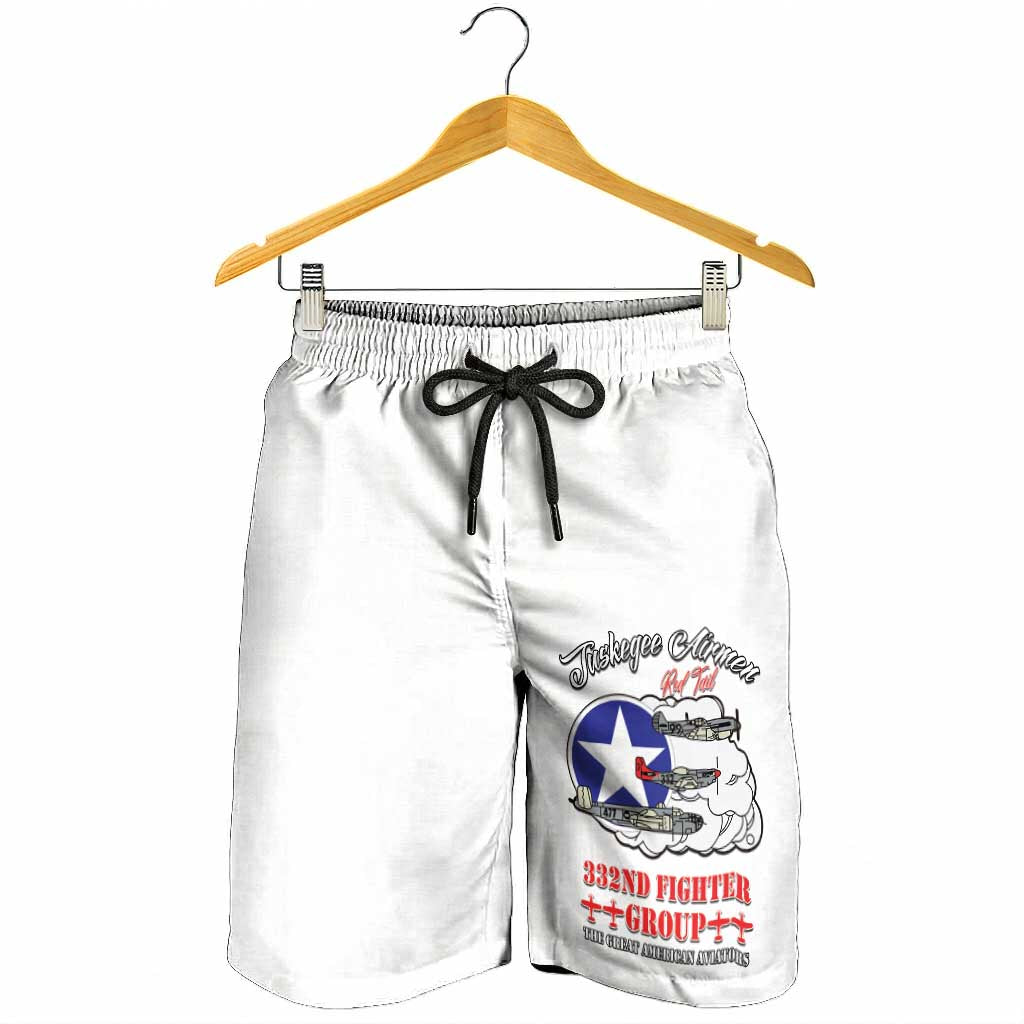 Tuskegee Airmen WWII Heroes Shorts for Men The Great American Aviators White Art - Wonder Print Shop