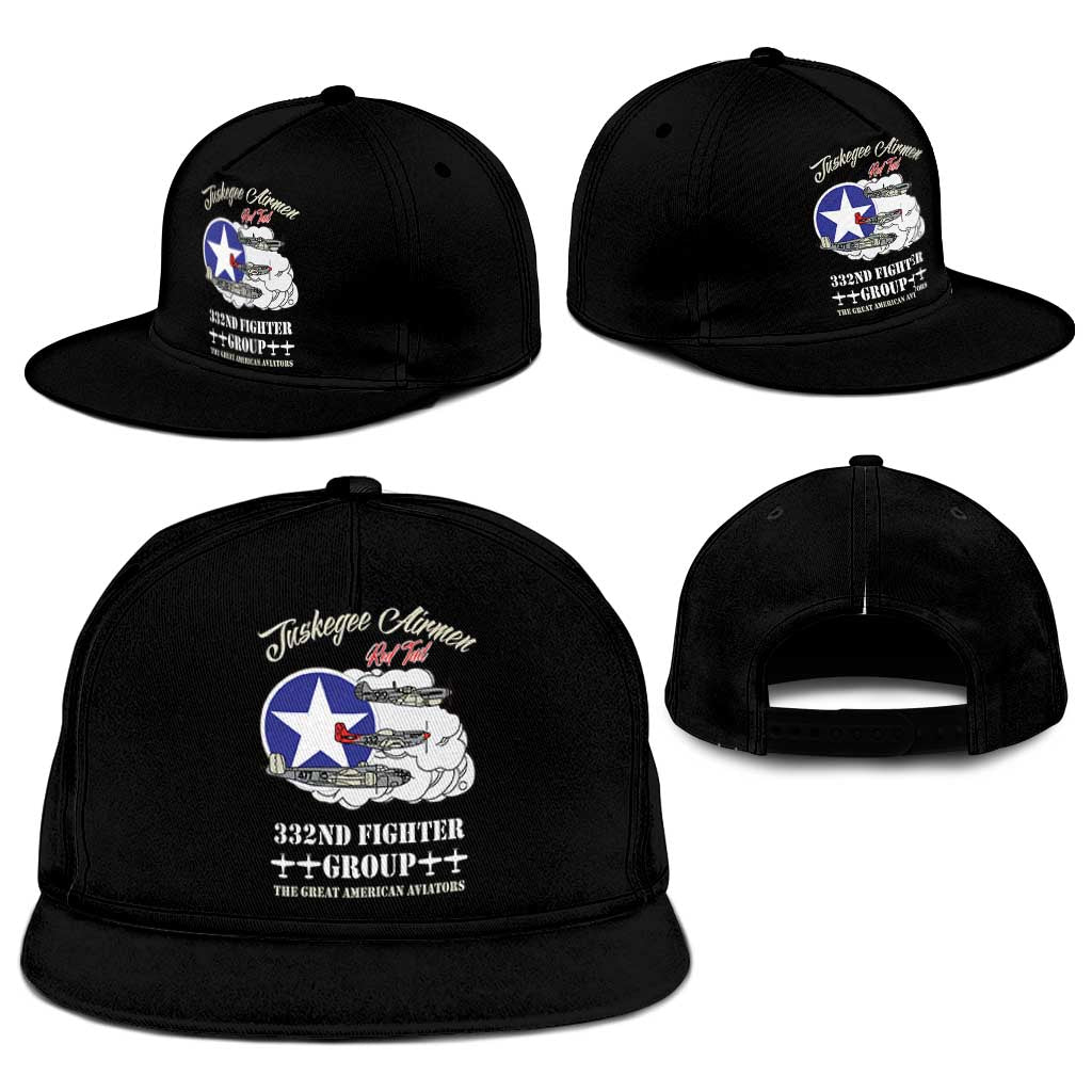 Tuskegee Airmen WWII Heroes Snapback Cap The Great American Aviators Black Art - Wonder Print Shop