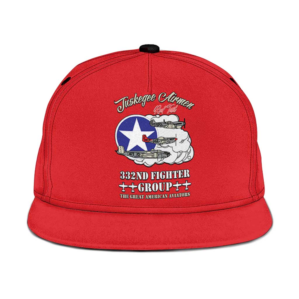 Tuskegee Airmen WWII Heroes Snapback Cap The Great American Aviators Red Art - Wonder Print Shop