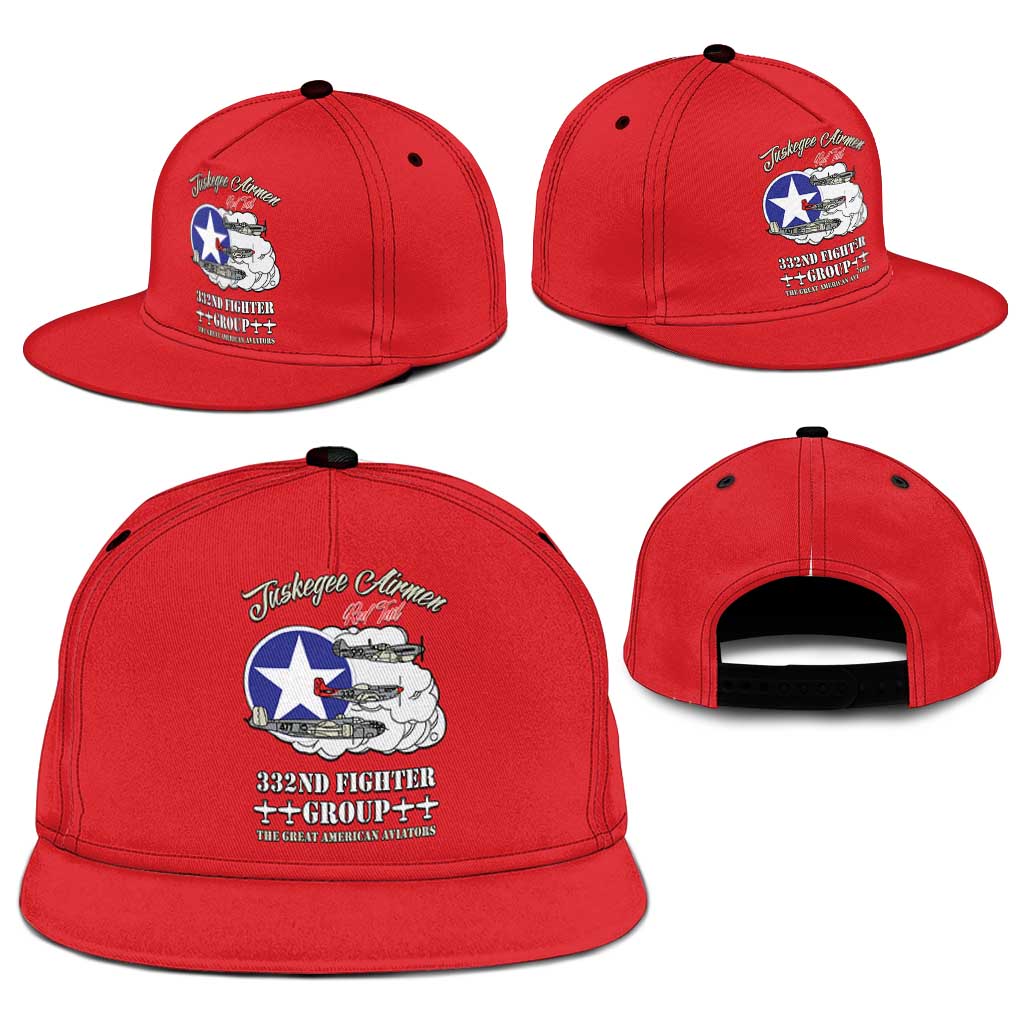 Tuskegee Airmen WWII Heroes Snapback Cap The Great American Aviators Red Art - Wonder Print Shop