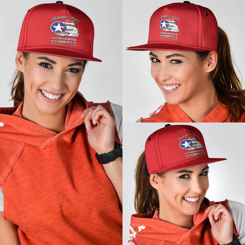 Tuskegee Airmen WWII Heroes Snapback Cap The Great American Aviators Red Art - Wonder Print Shop