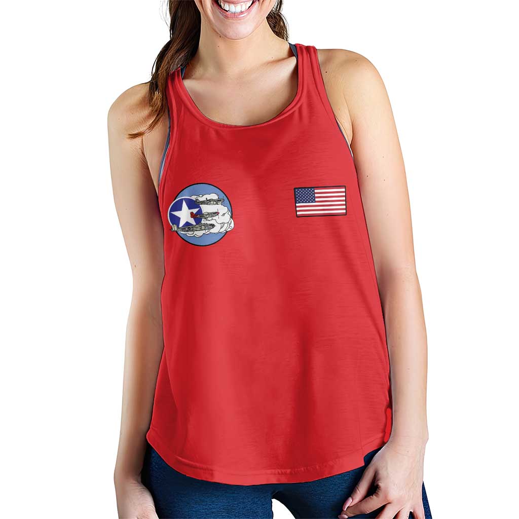 Tuskegee Airmen WWII Heroes Women Racerback Tank The Great American Aviators Red Art - Wonder Print Shop