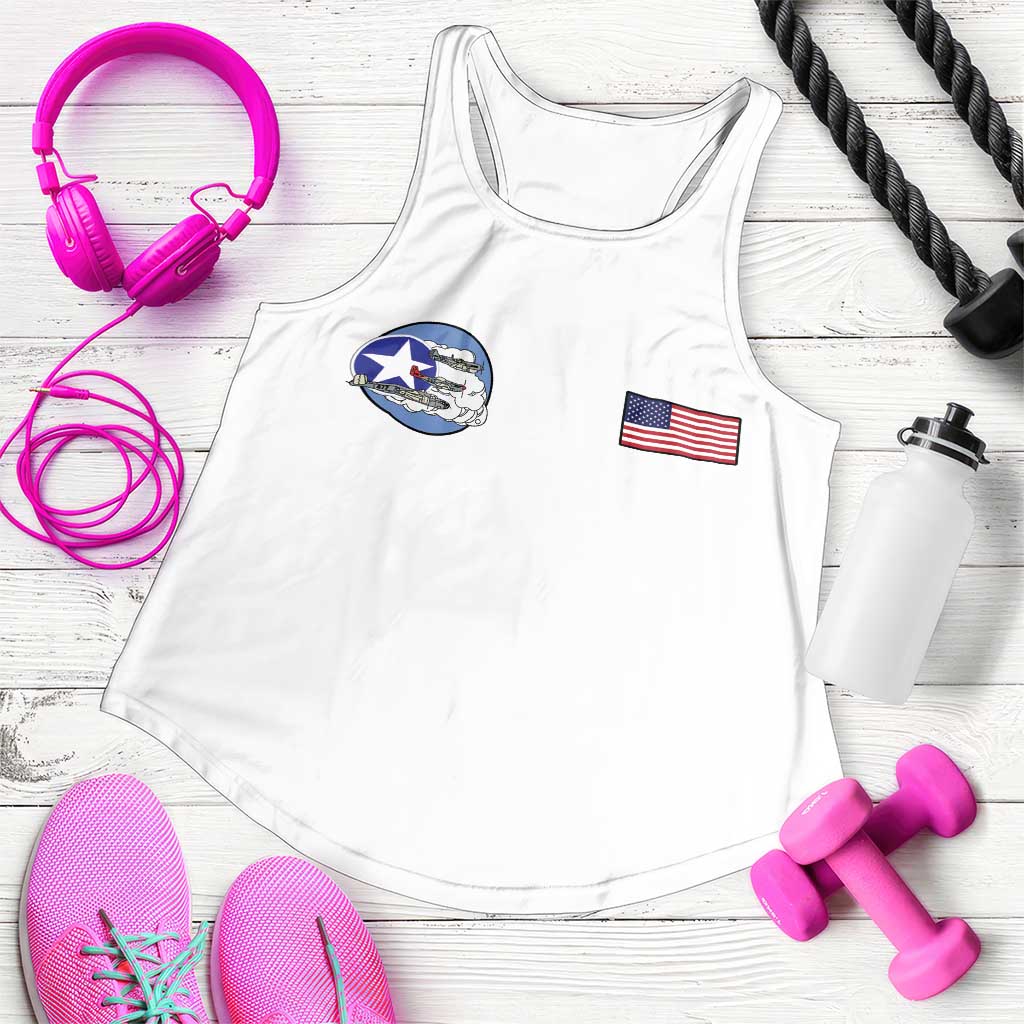 Tuskegee Airmen WWII Heroes Women Racerback Tank The Great American Aviators White Art - Wonder Print Shop