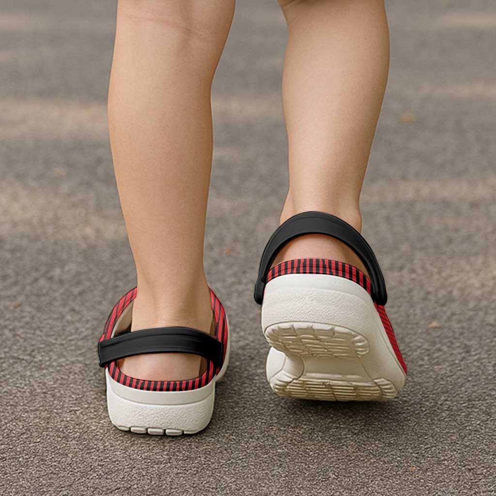 Tuskegee Red Tails Airmen Clogs Shoes P-51 Mustang 332nd Fighter Group - Black Red - Wonder Print Shop