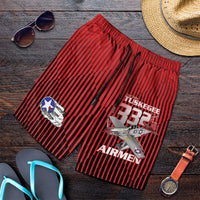 Tuskegee Red Tails Airmen Shorts for Men P-51 Mustang 332nd Fighter Group - Black Red - Wonder Print Shop