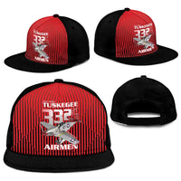 Tuskegee Red Tails Airmen Snapback Cap P-51 Mustang 332nd Fighter Group - Black Red - Wonder Print Shop