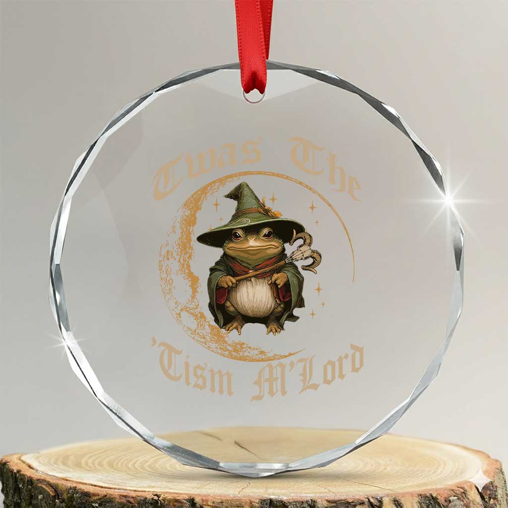Twas the Tism MLord Frog Crystal Glass Ornament Funny Anti Social Meme