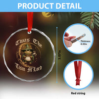 Twas the Tism MLord Frog Crystal Glass Ornament Funny Anti Social Meme