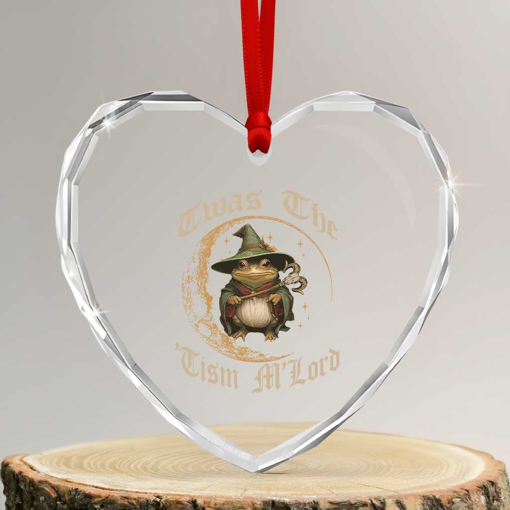 Twas the Tism MLord Frog Heart Crystal Glass Ornament Funny Anti Social Meme