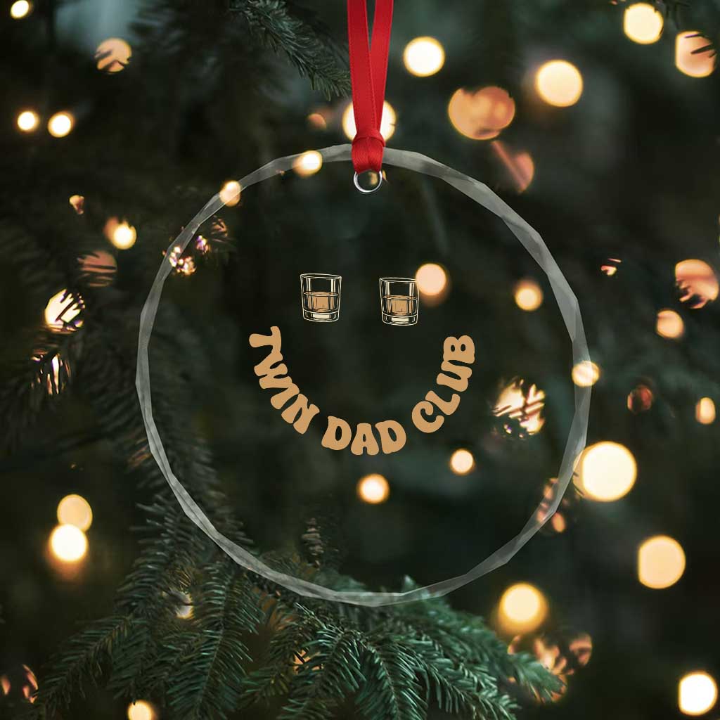 Twin Dad Club Crystal Glass Ornament Funny Father Of Twins Fathers Day Gift