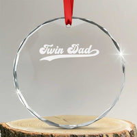 Twin Dad Crystal Glass Ornament Vintage Retro Style Fathers Day Presents - Wonder Print Shop