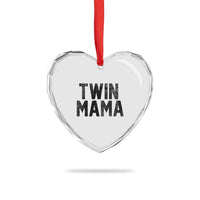 Twin Mama Heart Crystal Glass Ornament Pregnancy Announcement New Mom Mothers Day Gift