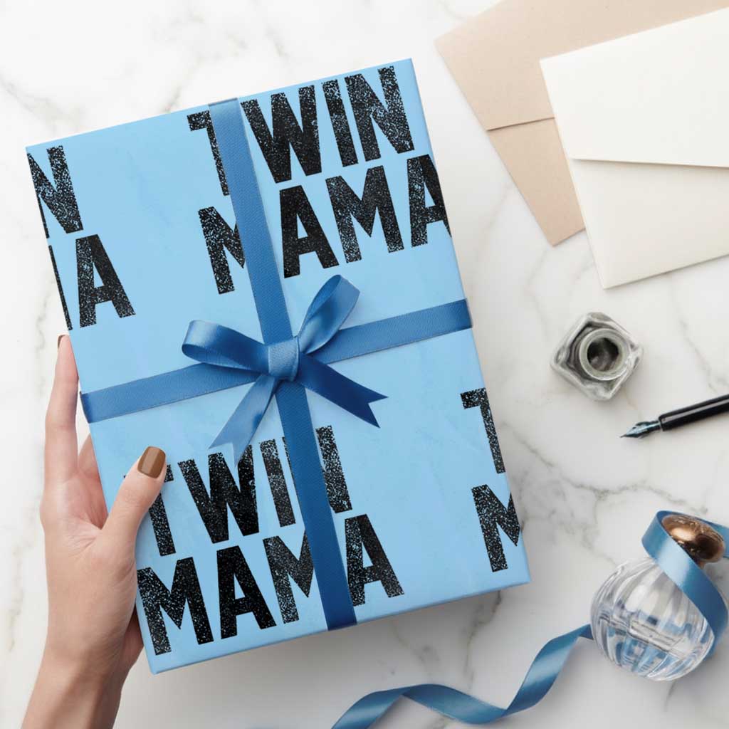Twin Mama Wrapping Paper Roll Pregnancy Announcement New Mom Mothers Day Gift