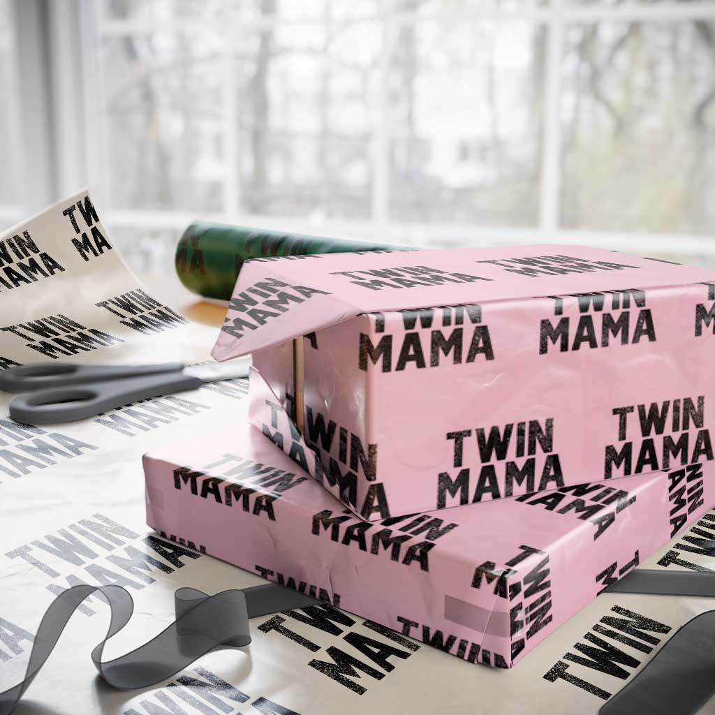 Twin Mama Wrapping Paper Roll Pregnancy Announcement New Mom Mothers Day Gift