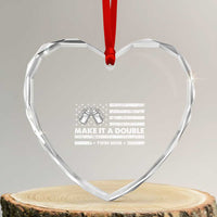 Twin Mom Heart Crystal Glass Ornament Make It A Double Patriotic USA Flag Gift