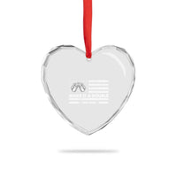 Twin Mom Heart Crystal Glass Ornament Make It A Double Patriotic USA Flag Gift