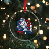 Two Fiddy 250th Anniversary Crystal Glass Ornament Funny George Washington 4th of July