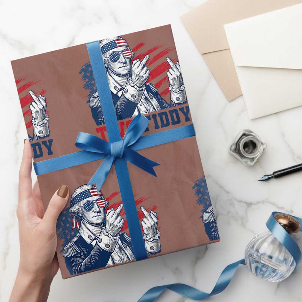 Two Fiddy 250th Anniversary Wrapping Paper Roll Funny George Washington 4th of July