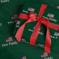 Two Fiddy America 250th Anniversary Minimalist Wrapping Paper Roll Funny US American Flag Slang 1776 to 2026 Semiquincentennial