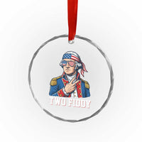 Two Fiddy George Washington Bandana Crystal Glass Ornament Funny Cool Sunglasses American Flag Headband Peace Sign Patriotic