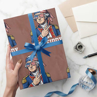Two Fiddy George Washington Bandana Wrapping Paper Roll Funny Cool Sunglasses American Flag Headband Peace Sign Patriotic