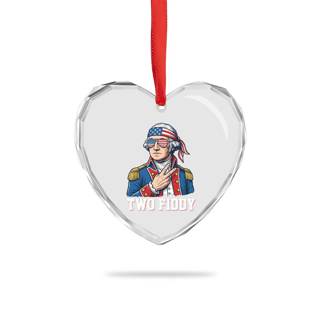 Two Fiddy George Washington Bandana Heart Crystal Glass Ornament Funny Cool Sunglasses American Flag Headband Peace Sign Patriotic