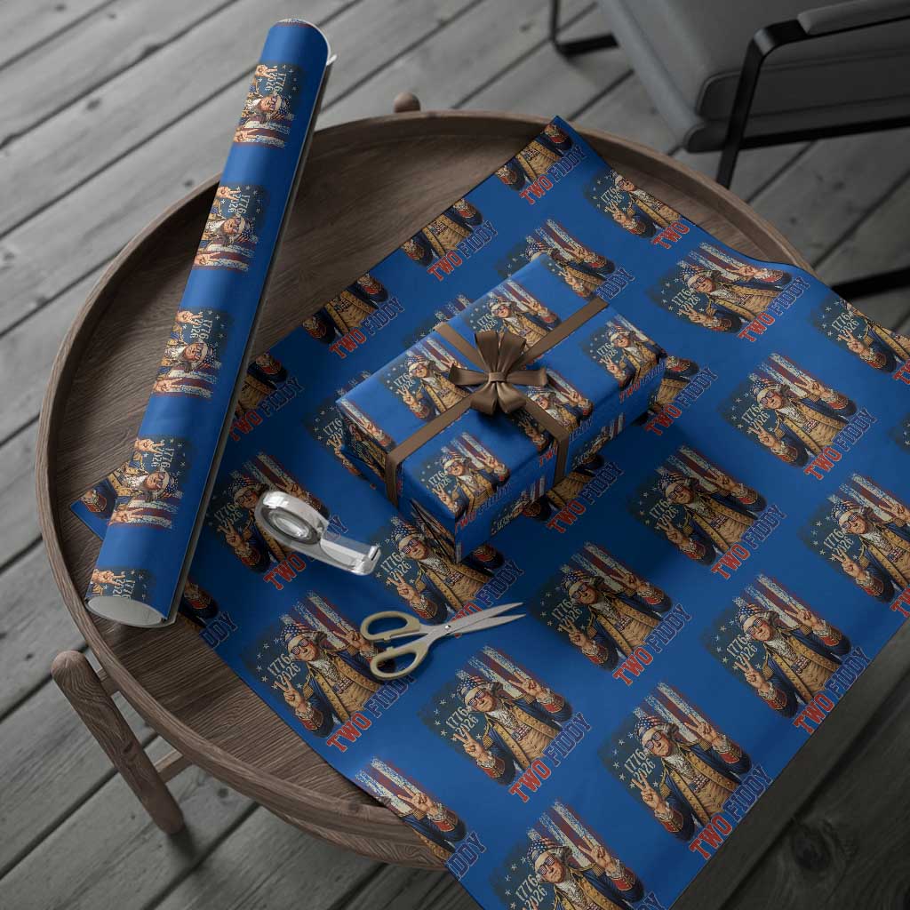 Two Fiddy George Washington Peace Signs Wrapping Paper Roll Funny Semiquincentennial Hip Hop Style President