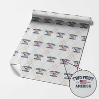 Two Fiddy USA 250th Anniversary Wrapping Paper Roll United States Flag July 4th 2026 1776 Patriotic Humor