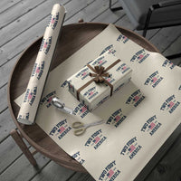 Two Fiddy USA 250th Anniversary Wrapping Paper Roll United States Flag July 4th 2026 1776 Patriotic Humor