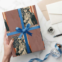Two Fiddy Vintage George Washington Wrapping Paper Roll Funny Sunglasses Peace Sign Retro American Flag Semiquincentennial